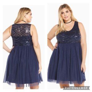 Torrid Tulle Beads Special Occasion Sequin Sparkly Party Cocktail Wedding Dress